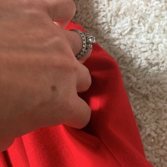 Crazy 8 elegant red faux fur hood pea coat size 5-6y winter fall pockets - Picture 5 of 7